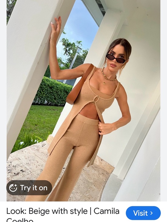 Camila Coelho Tops - Camila Coelho Beige Knit